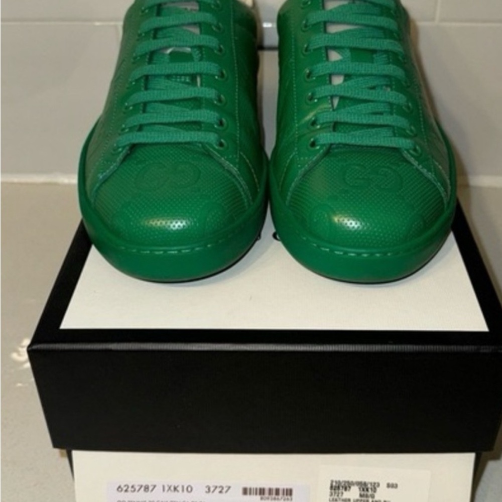 Gucci Green Glossy Sneakers
